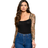 Pardon My Wild Side Mesh Sleeve Bodysuit